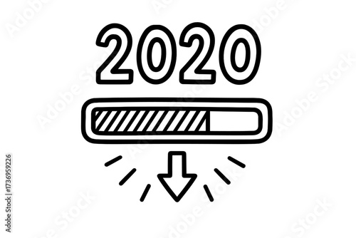 New year loading vector icon. Progress bar almost reaching happy new year's eve. Concept for download, update, countdown, waiting, celebration, holiday and new life.