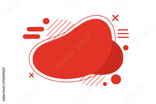 Modern abstract vector banner for special sale text. Up to 50 percent price discount. Red liquid shape graphic design element for advertising campaign promotion poster.