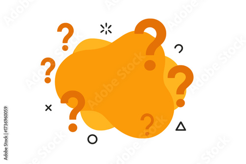 Did you know lettering in a fluid shape. Question mark icon for quiz or trivia game. Vector banner for knowledge, curiosity and education. Faq concept with geometric elements.