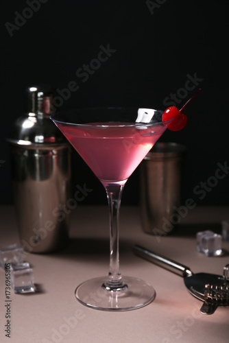 Pink cosmopolitan cocktail ...