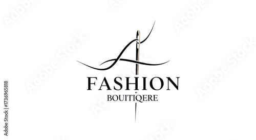 Fashion Boutique Logo Needle Thread Design.