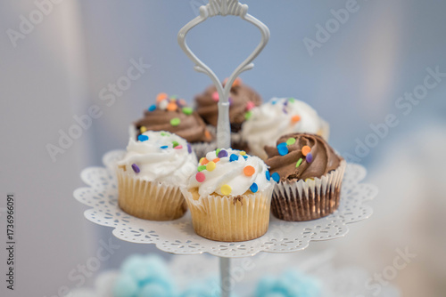 Delicious chocolate and vanilla cupcakes