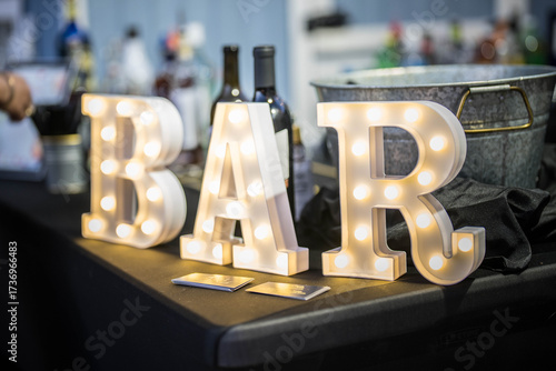 BAR sign photo at personal event