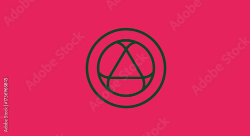 Minimalist Geometric Symbol with Triangle in Circle.