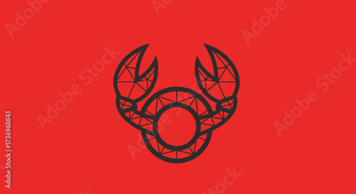Geometric Cancer Zodiac Constellation Symbol.