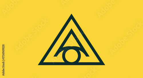 Triangle Enclosing Circle and Letter A.