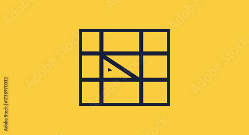 Grid pattern with diagonal line and triangle.