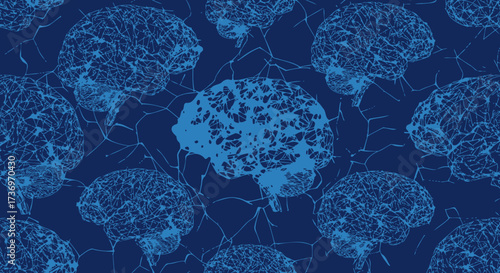 Detailed anatomical representation of the human brain, multiple views, intricate network of neurons and structures.