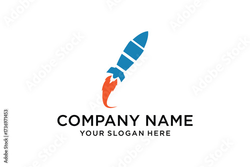 Rocket logo design vector template
