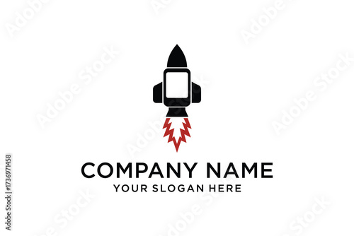 Rocket logo design vector template
