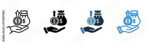 Profit icon multiple style 