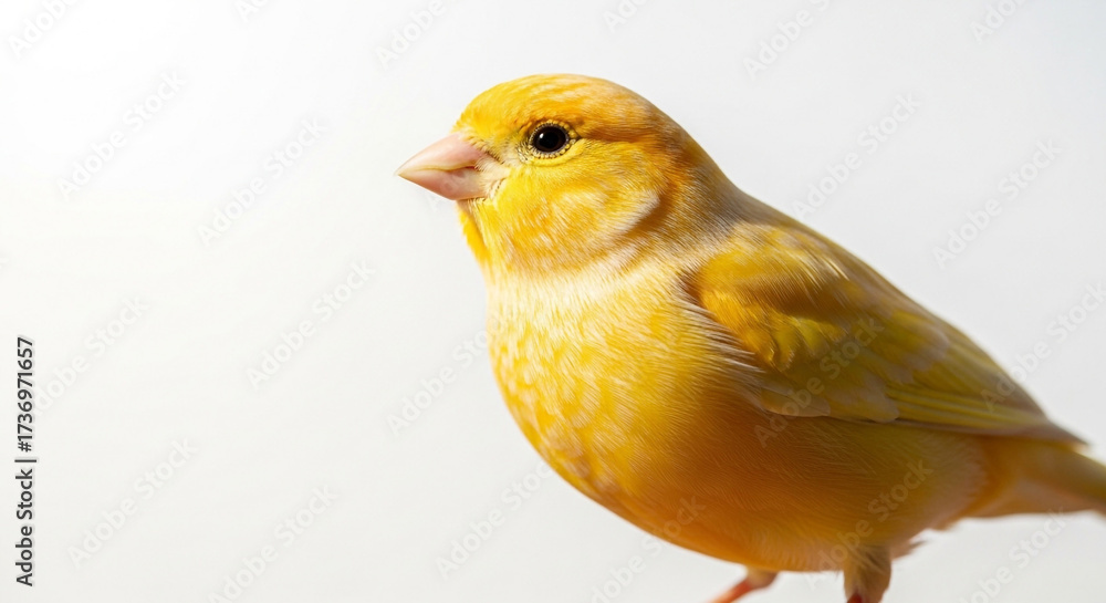 Obraz premium Cute, fluffy little yellow baby chicken chick isolated on a white background
