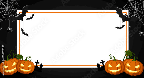 Halloween Party Frame Background with Editable Text Space
