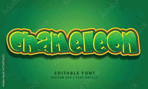 Colorful Chameleon text effect and Editable font