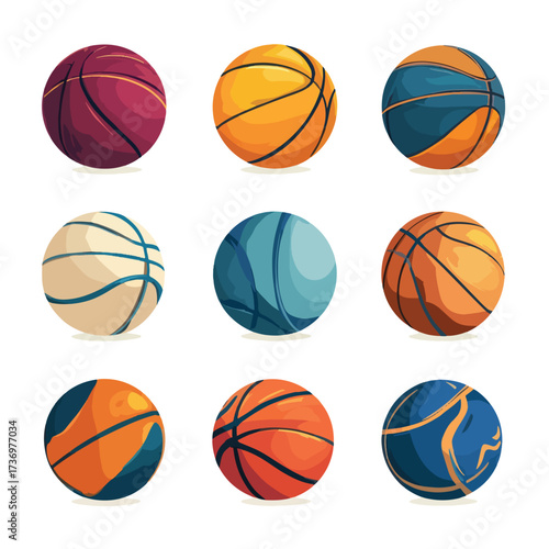 Dynamic silhouette of a basketball player mid action isolated on white background