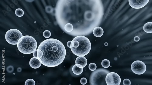 Microscopic view of cells dividing and multiplying in a laboratory setting.