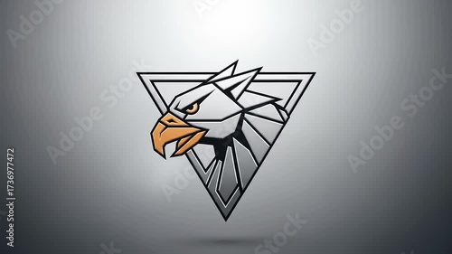 Modern Geometric Eagle Head Emblem Logo Design.
