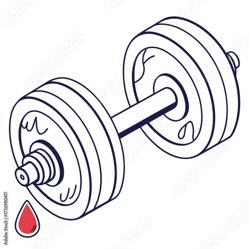 Dynamic dumbbell illustration, ready for intense workouts and fitness goals, a modern symbol of dedication and strength, perfect for gym promotions