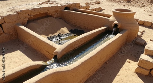 Ancient Desert Water System with Flowing Water