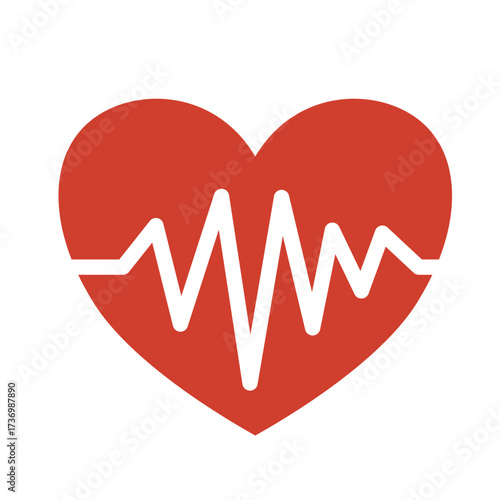 Heart with heartbeat line for blood donation