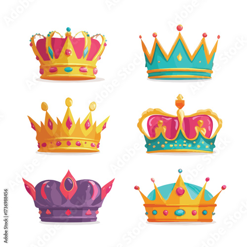 Royal crown silhouette emblem with intricate details isolated on a clean white background for design isolated on white background