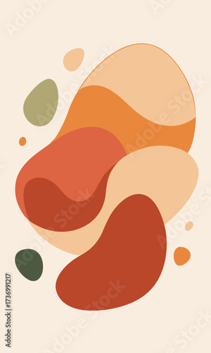 Serene and translucent organic watercolor shapes in earthy tones, flowing together to create a calming background for wellness branding, packaging, and digital wallpapers.