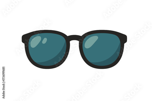 Sunglasses icon vector illustration. Flat cartoon summer glasses. Sun protection eyewear accessory for beach, vacation, and travel. Classic fashion and style element isolated.