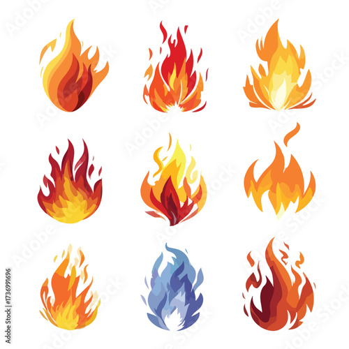 Dynamic silhouette of a roaring fire element isolated on a clean white background representing heat and energy isolated on white background
