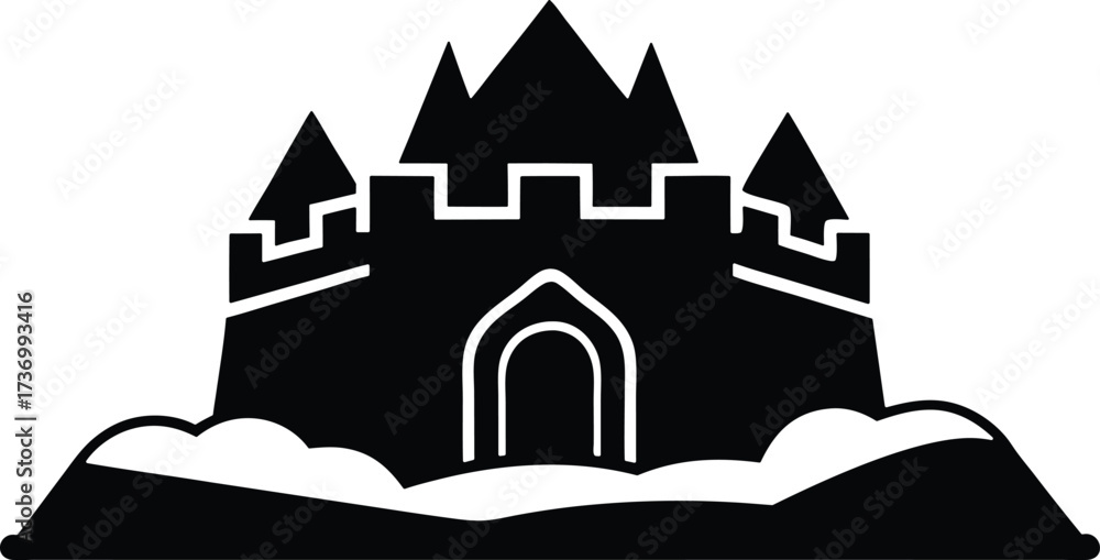 Fototapeta premium Snow Fort Vector Icon.