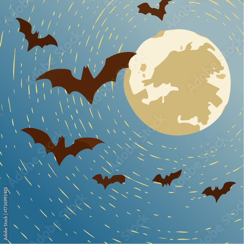mandala bat swarm radial symmetry moonlit medallion vector for high-end art prints