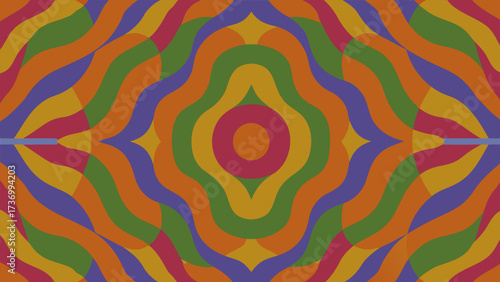 Psychedelic 60s Symmetrical Groovy Wave Pattern