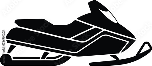 Snowmobile Vector Icon.