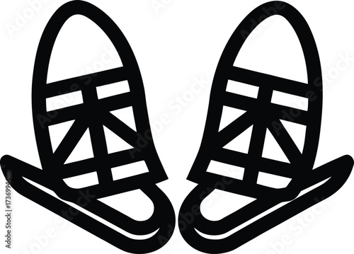Snow Shoes Vector Icon.