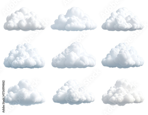 Collection of cartoon clouds
