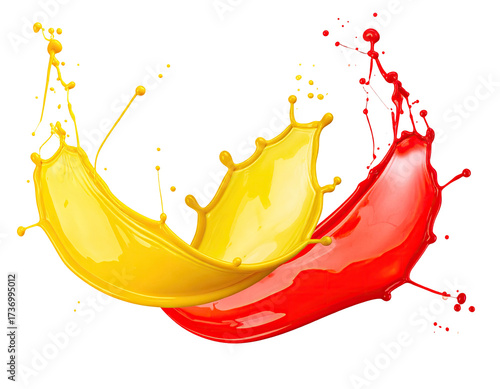 Vibrant color splashes intertwining