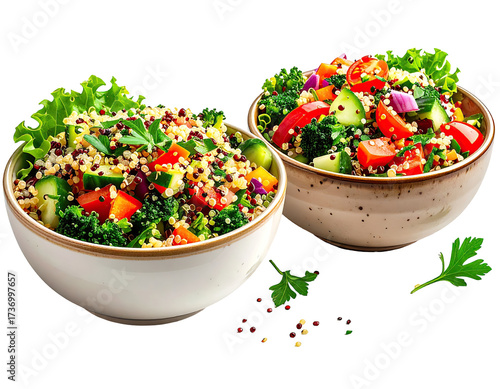 Two bowls of colorful quinoa salad (1)