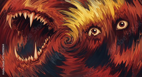 Abstract Monster Vortex Horror, Fear, Nightmare, Teeth, Eyes