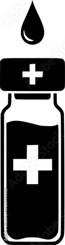 Vaccine vial icon design illustration. icon concept in flat
