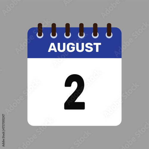calendar august 2 icon vector reminder for important deadlines and special events this autumn season