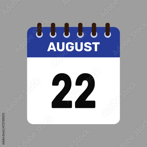 calendar august 22 icon vector reminder for important deadlines and special events this autumn season