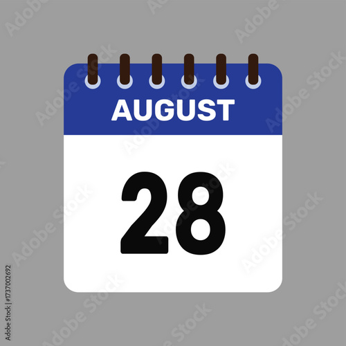 calendar august 28 icon vector reminder for important deadlines and special events this autumn season
