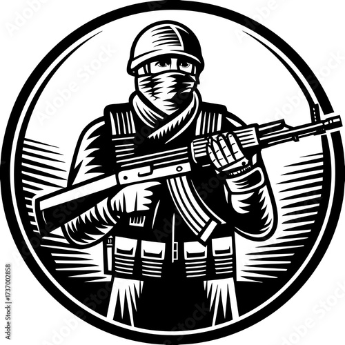 soldier with rifle