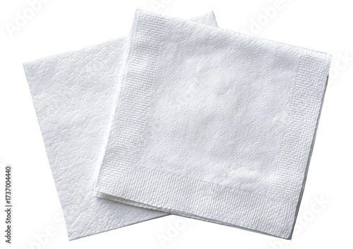 Wallpaper Mural Two white paper napkins layered, top-down view Torontodigital.ca