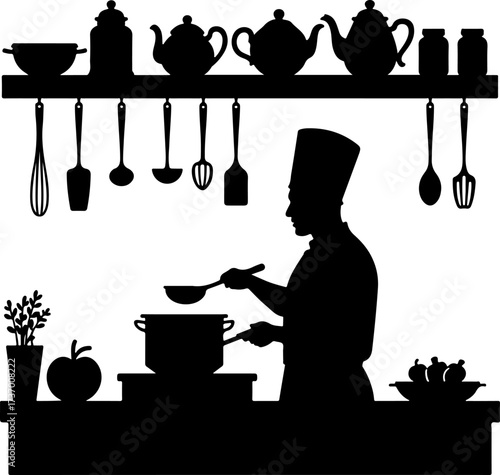 Silhouette Kitchen Vectors