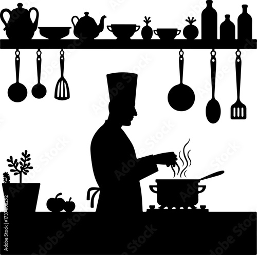 Silhouette Kitchen Vectors