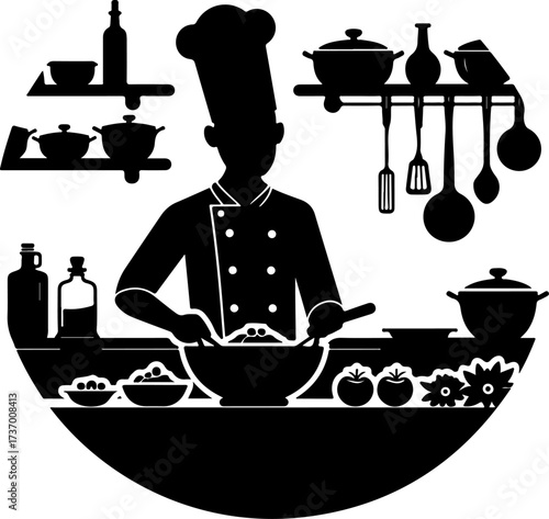 Silhouette Kitchen Vectors
