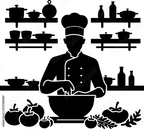 Silhouette Kitchen Vectors