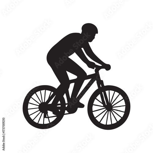 Silhouette of Cyclist Riding a Bicycle Sport and Fitness Active Lifestyle Vector Graphic Design Illustration for Print Media and Digital Content Promotion and Social Media Campaigns