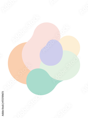 Soft, overlapping amoebic forms in muted pastels on white. A gentle and modern aesthetic for baby brands, wellness products, and soft, inviting digital design.