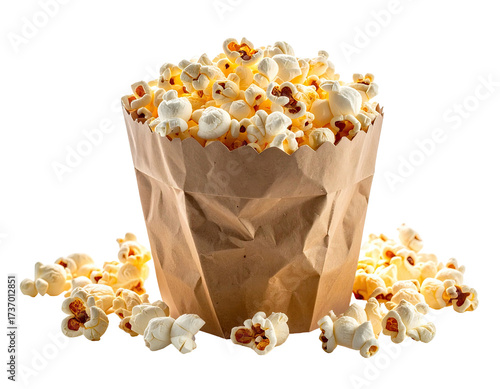 Popcorn in a paper bag